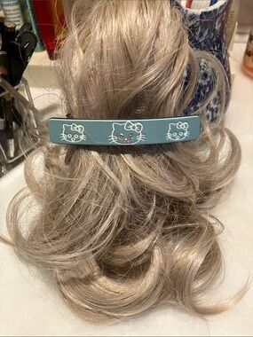 “Hello Kitty” Motif Hair Barrette with Rhinestone Accents